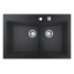 Мойка GROHE K700 с 2 чашами, 838 x 559 мм,черный гранит 