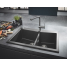 Мойка GROHE K700 с 2 чашами, 838 x 559 мм, серый гранит 