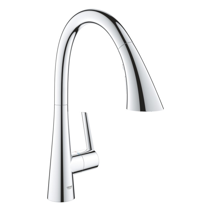 Смеситель для кухонной мойки GROHE Zedra с вытяжным душем 3jet, хром 