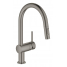 Смеситель для кухонной мойки GROHE Minta с вытяжным душем, C-образный излив, темный графит матовый 