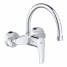 Смеситель для кухонной мойки GROHE Eurosmart, настенный с высоким изливом, вынос 245 мм, хром 