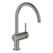 Смеситель для кухонной мойки GROHE Minta с поворотным C-изливом, темный графит матовый (32917AL0)