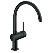 Смеситель для кухонной мойки GROHE Minta с поворотным C-изливом, черный бархат 