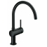 Смеситель для кухонной мойки GROHE Minta с поворотным C-изливом, черный бархат 