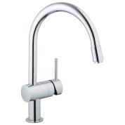 Смеситель для кухонной мойки GROHE Minta с вытяжным C-изливом, хром 