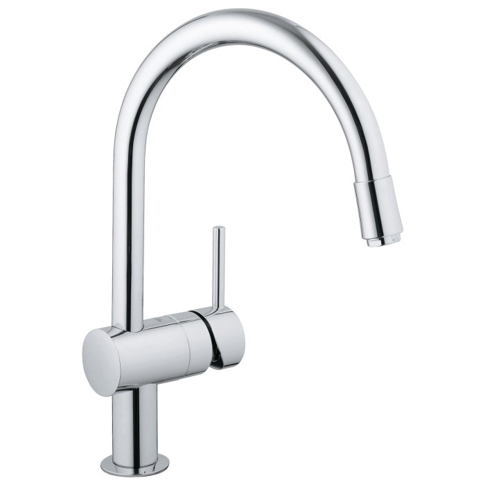 Смеситель для кухонной мойки GROHE Minta с вытяжным C-изливом, хром 