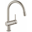 Смеситель для кухонной мойки GROHE Minta с вытяжным C-изливом, суперсталь 