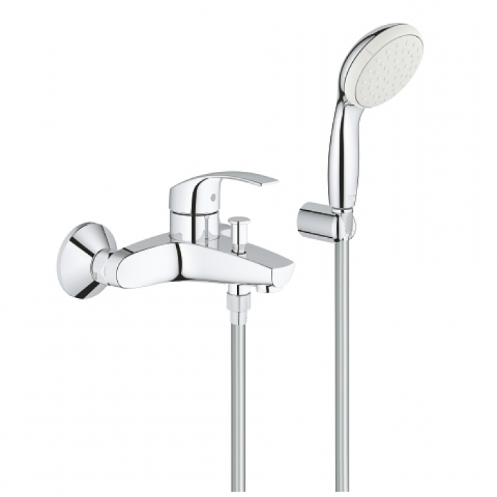 Смеситель для ванны GROHE Eurosmart с душевым гарнитуром, хром 