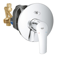 Смеситель для ванны GROHE Eurosmart скрытого монтажа, в комплекте с монтажной частью, хром 