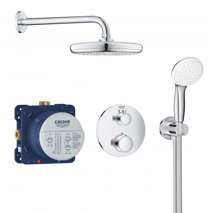 Набор для комплектации душа, с Tempesta 210, GROHE Grohtherm, хром