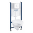 Система инсталляции GROHE Solido Compact, набор 4 в 1 с подвесным унитазом Lecico Perth и панелью смыва Skate Air 