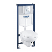 Система инсталляции GROHE Solido Perfect, набор 4 в 1 с подвесным унитазом Lecico Perth и панелью смыва Skate Air 