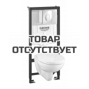 Система инсталляции GROHE QuickFix Solido 4 в 1, с подвесным унитазом и панелью смыва, хром 