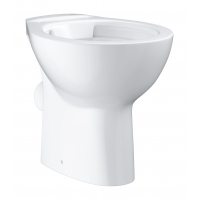 Унитаз напольный безободковый GROHE Bau Ceramic, горизонтальный выпуск (без сиденья), альпин-белый 