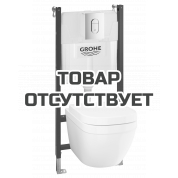 Система инсталляции, GROHE Solido Euro Ceramic, набор 5 в 1 с подвесным унитазом и панелью смыва Arena Cosmopolitan