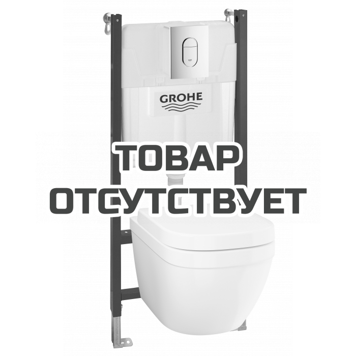 Система инсталляции, GROHE Solido Euro Ceramic, набор 5 в 1 с подвесным унитазом и панелью смыва Arena Cosmopolitan