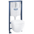Система инсталляции, GROHE QuickFix Solido, 5 в 1, подвесной унитаз Euro Ceramic
