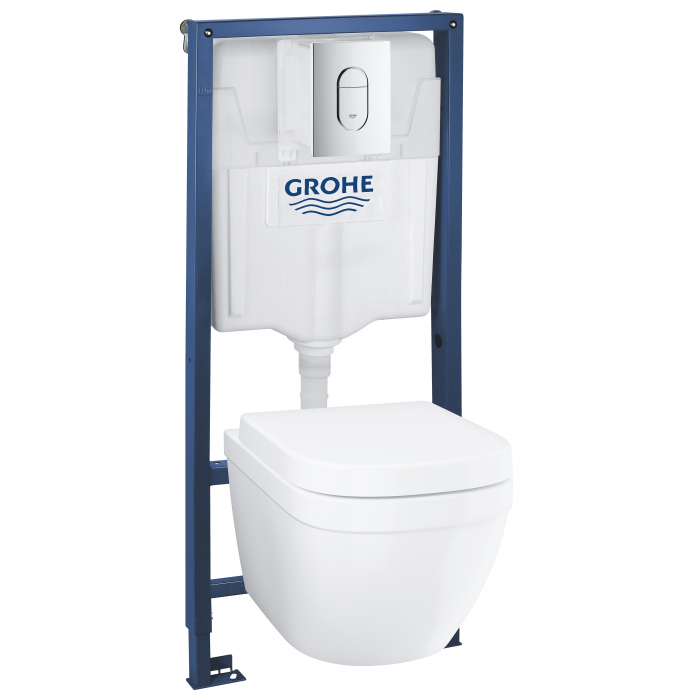 Система инсталляции, GROHE QuickFix Solido, 5 в 1, подвесной унитаз Euro Ceramic(39536000)