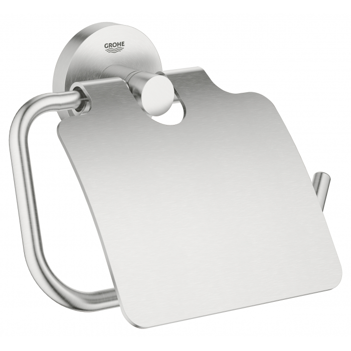 Держатель для туалетной бумаги GROHE Essentials, с крышкой, суперсталь 