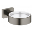 Держатель для стакана или мыльницы GROHE Essentials Cube, темный графит матовый 