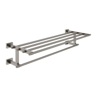 Полка для полотенец с дополнительной горизонтальной штангой GROHE Essentials Cube, 600 мм, темный графит матовый (40512AL1)