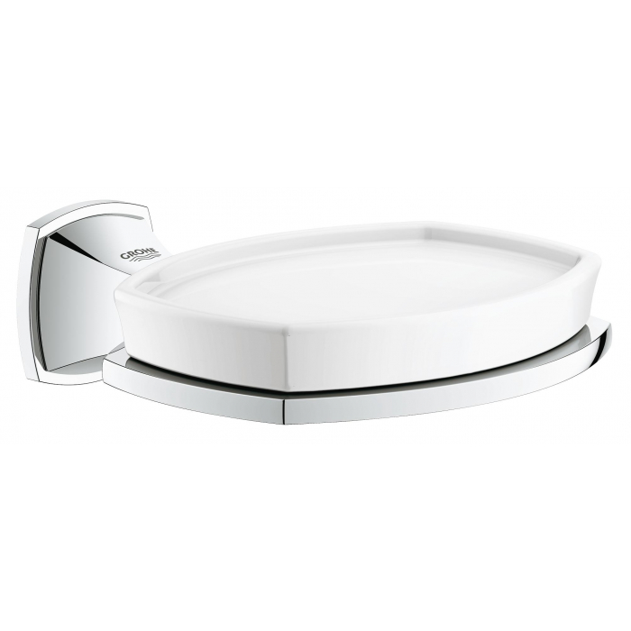 Мыльница керамическая GROHE Grandera с держателем, хром 