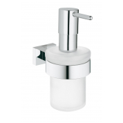 Дозатор жидкого мыла с держателем GROHE Essentials Cube, хром 