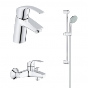 Комплект смесителей для ванной комнаты GROHE Eurosmart с душевым гарнитуром, хром