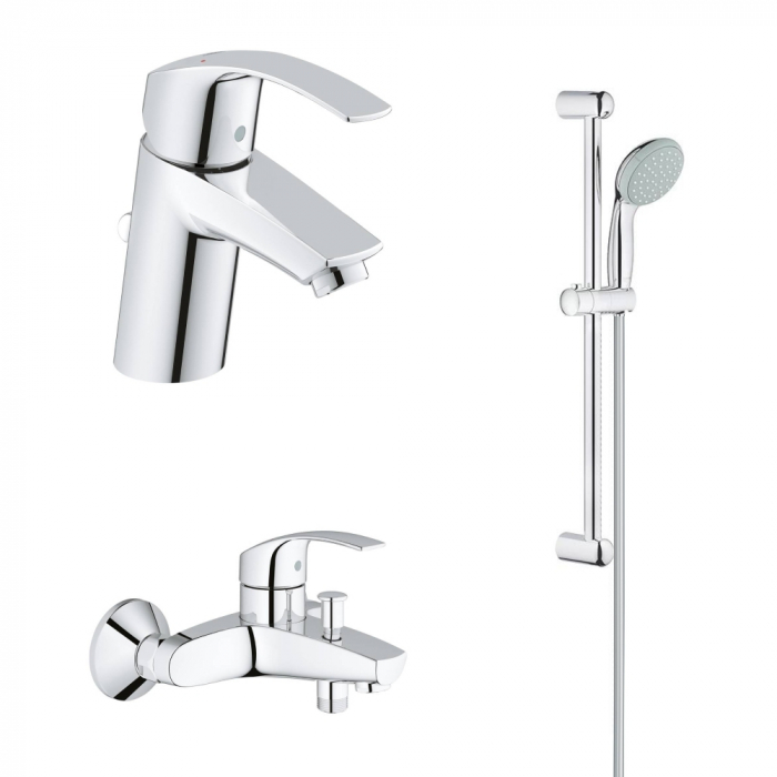 Комплект смесителей для ванной комнаты GROHE Eurosmart с душевым гарнитуром, хром