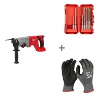 Аккумуляторный перфоратор Milwaukee M18 BLHACD26-0X + Набор буров M2™ 7 пр. + Перчатки с защитой от порезов в подарок!