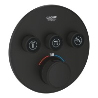 Внешняя часть термостата для душа GROHE Grohtherm SmartControl на 3 потребителя, фантомный черный