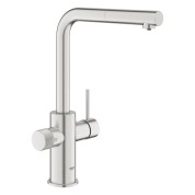Смеситель для кухни GROHE Blue Pure Minta c вытяжным изливом и фильтрацией, суперсталь