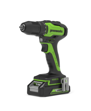 Дрель-шуруповерт аккумуляторная GREENWORKS GD24DD35K2, 24V, c 1хАКБ 2 А.ч и ЗУ в кейсе