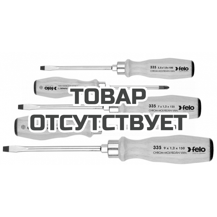 Набор отверток ударных Felo SL/PZ с деревянной рукояткой, 5 шт 
