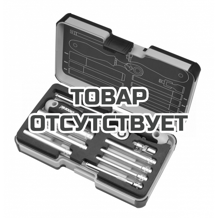 Набор стержней Felo M-TEC с трещоткой и отверткой 1/4" ERGONIC в кейсе, 10 шт 