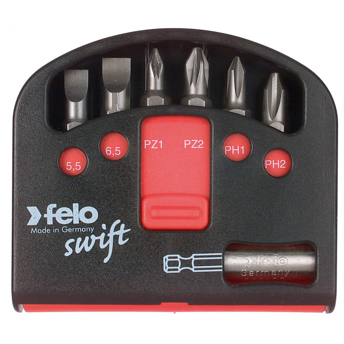 Набор бит Felo PZ/PH Industrial с держателем бит в кейсе Swift, 7 шт