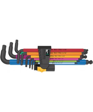 Набор Г-образных ключей WERA 950/9 Hex-Plus Multicolour Imperial 2 BlackLaser 022640