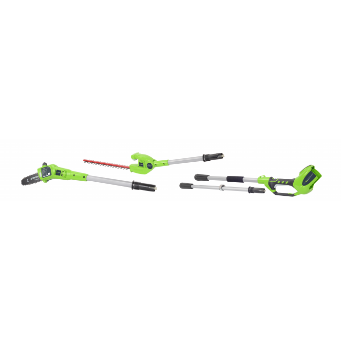 Кусторез аккумуляторный greenworks 40v. Аккумуляторный высоторез GREENWORKS g40psh. Высоторез кусторез GREENWORKS g40psh. Аккумуляторный высоторез GREENWORKS 2 В 1. Высоторез GREENWORKS PSH 40v