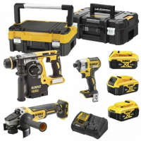Набор аккумуляторный DeWALT: перфоратор DCH273 + ударный шуруповерт DCF887 + УШМ DCG405, с 3 АКБ 5 Ач и ЗУ, в двух кейсах TSTAK, DCK305P3T
