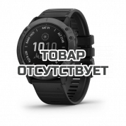 Умные часы титановые-серые DLC с черным ремешком Garmin Fenix 6X Pro Solar