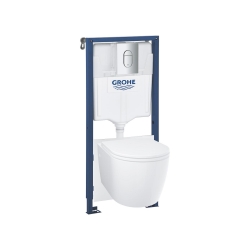 Комплект инсталляции 5 в 1 GROHE Rapid SL с подвесным унитазом Bau Ceramic, сиденьем и панелью смыва Arena Cosmopolitan (103849SH00)