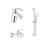 Комплект смесителей для ванной комнаты GROHE Eurosmart с душевым гарнитуром, хром (129153)