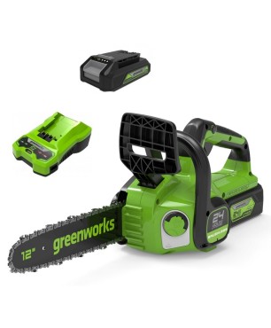 Цепная пила аккумуляторная 24V GREENWORKS G24CS25 c АКБ 2 Ач и ЗУ