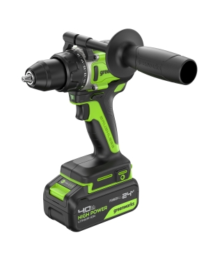 Дрель-шуруповерт аккумуляторная GREENWORKS GD24DD90 24V, с 1 АКБ 5Ач и ЗУ
