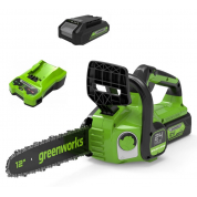 Цепная пила аккумуляторная 24V GREENWORKS G24CS25 c АКБ 2 Ач и ЗУ
