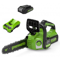 Цепная пила аккумуляторная 24V GREENWORKS G24CS25 c АКБ 2 Ач и ЗУ