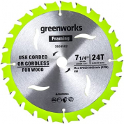 Пильный диск по дереву для циркулярной пилы GREENWORKS 184x1.75/1.13x20мм 24T