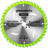 Пильный диск по дереву для циркулярной пилы GREENWORKS 184x1.75/1.13x20 мм 40T