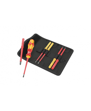 Набор насадок с отвёрткой-битодержателем WERA Kraftform Kompakt VDE 7 Universal 1 Tool Finder 7 предметов WE-006600