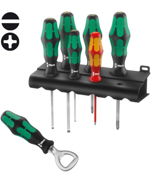 Набор отвёрток с бутылочной открывалкой WERA WE-203775  7 шт. + подставка